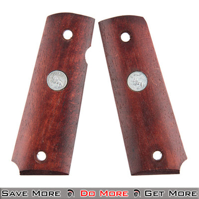 DB-1911-3 M1911 Dark Wood Airsoft Pistol Grip Plates Handle Outside