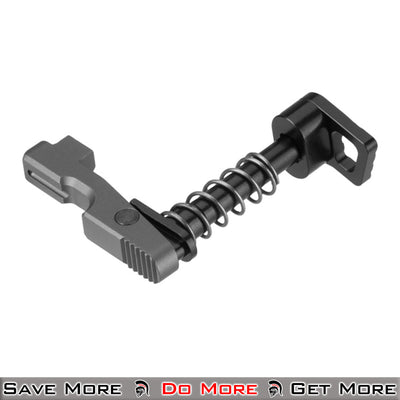 Lancer Tactical Mag Release for Airsoft M4 AEG Rifles Grey Facing Toward
