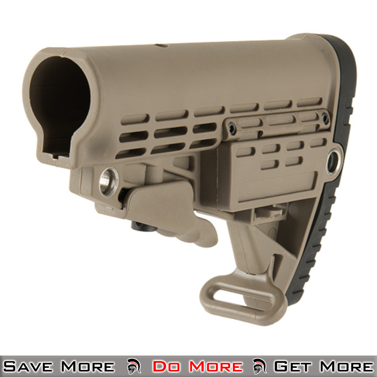 Ranger Armory Mil-Spec Stock (Tan) for Airsoft M4 Left Angle