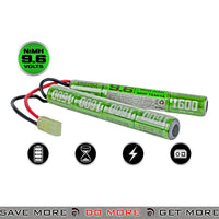 9.6V 1600mAh Split Type Battery Airsoft Electric Guns
